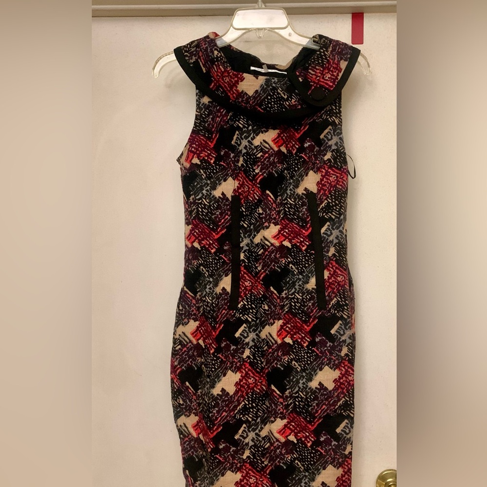 Trina Turk Red and Black Patterned Mini Dress